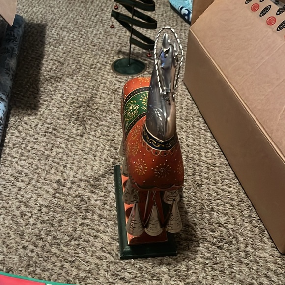 INDIA HAND PAINTED BELL HORSE WOOD/IRON INDIAN HOME DECOR...